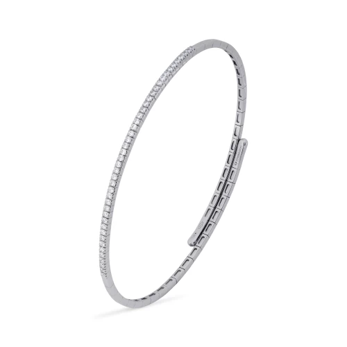 Brățară flexibilă, aur 18k, inserție titan, diamante naturale 0.41 ct, cod 01039LBBD