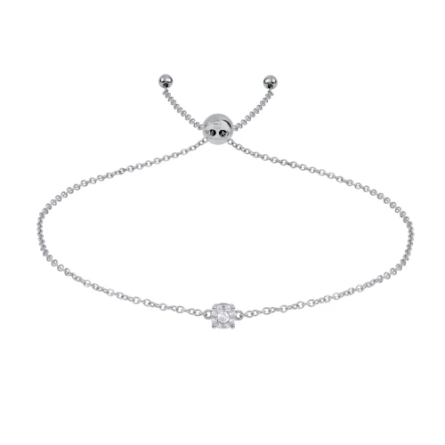 Brățară illusion ajustabilă 14-25 cm, aur 18k, diamante naturale 0.03 ct + 0.04 ct, cod 01016LBB25D
