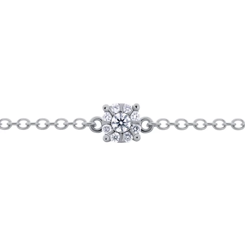 Brățară illusion ajustabilă 14-25 cm, aur 18k, diamante naturale 0.03 ct + 0.04 ct, cod 01016LBB25D