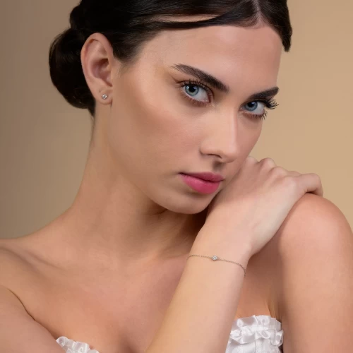 Brățară illusion ajustabilă 14-25 cm, aur 18k, diamante naturale 0.03 ct + 0.04 ct, cod 01016LBB25D