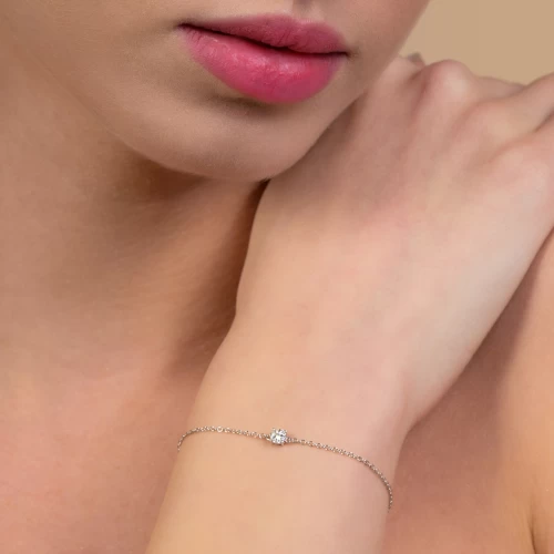 Brățară illusion ajustabilă 14-25 cm, aur 18k, diamante naturale 0.03 ct + 0.04 ct, cod 01016LBB25D