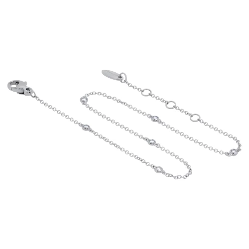Brățară gleznă ajustabilă 22-25 cm, aur 18k, diamante naturale 0.10 ct, cod 15325-6LCBD