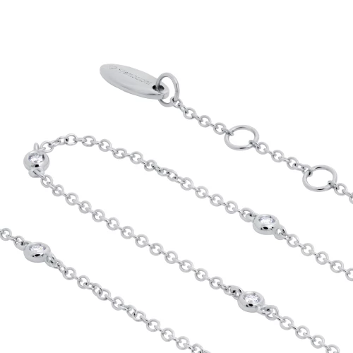 Brățară gleznă ajustabilă 22-25 cm, aur 18k, diamante naturale 0.10 ct, cod 15325-6LCBD