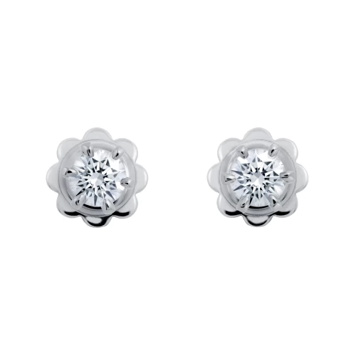 Cercei tip studs, aur 18k, diamante naturale 0.40 ct, cod 01079LOB40D
