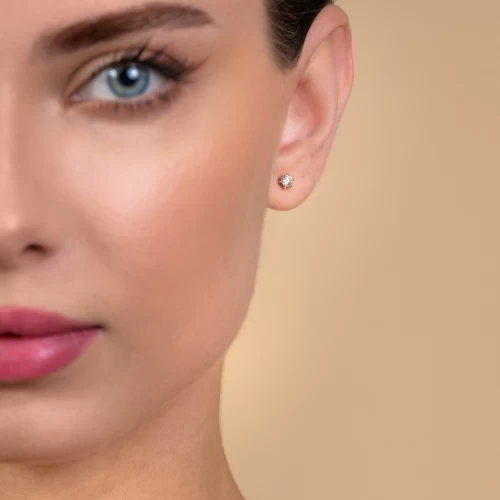 Cercei tip studs, aur 18k, diamante naturale 0.40 ct, cod 01079LOB40D