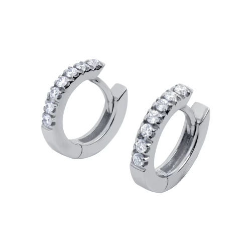 Cercei tip tortiță, aur 18k, diamante naturale 0.11 ct, cod 01088LOBD