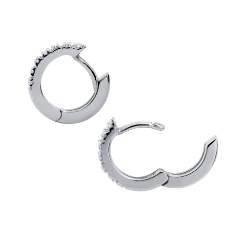 Cercei tip tortiță, aur 18k, diamante naturale 0.11 ct, cod 01088LOBD