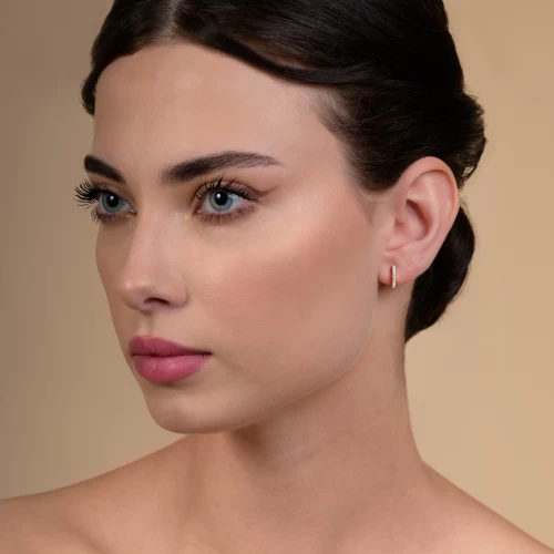 Cercei tip tortiță, aur 18k, diamante naturale 0.11 ct, cod 01088LOBD