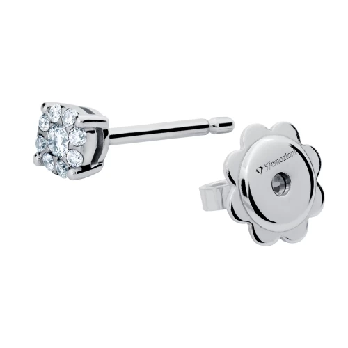Cercei illusion, aur 18k, diamante naturale 0.06 ct + 0.07 ct, cod 01036LOB25D