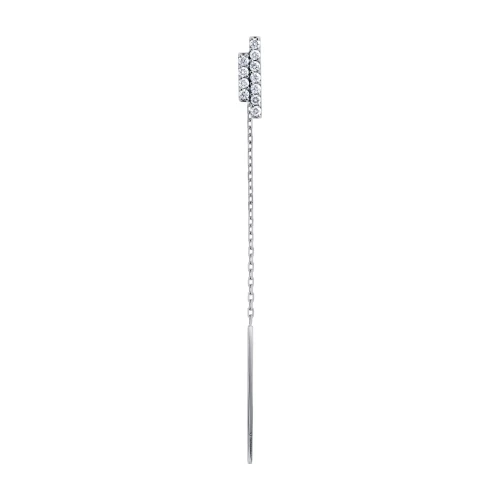 Cercel lung, aur 18k, diamante naturale 0.11 ct, cod 15303LOBD