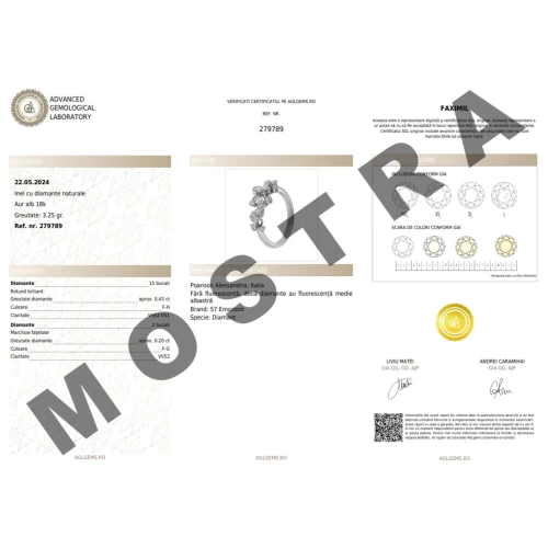 Inel de logodnă 0.30 ct + 0.07 ct, cod 1040