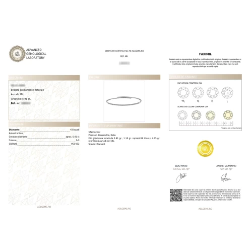 Brățară flexibilă, aur 18k, inserție titan, diamante naturale 0.41 ct, cod 01039LBBD