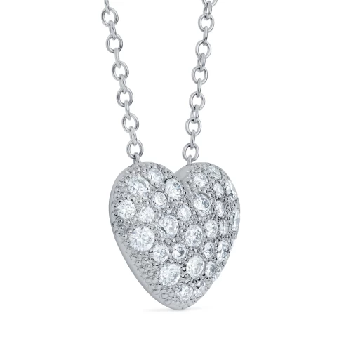 Colier în formă de inimă, aur 18k, diamante naturale 0.19 ct + 0.31 ct, cod 12622LPBD