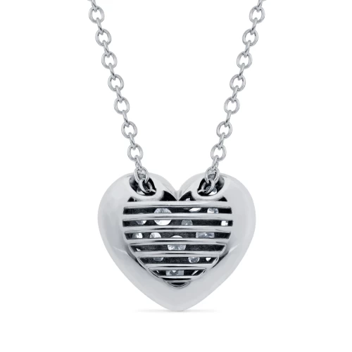 Colier în formă de inimă, aur 18k, diamante naturale 0.19 ct + 0.31 ct, cod 12622LPBD