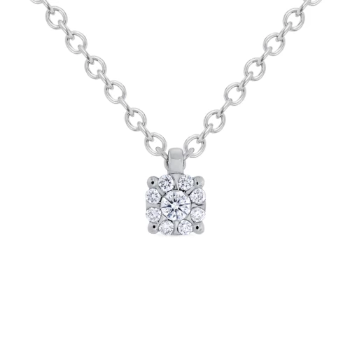 Colier illusion, aur 18k, diamante naturale 0.03 ct + 0.04 ct, cod 01017LPB25D