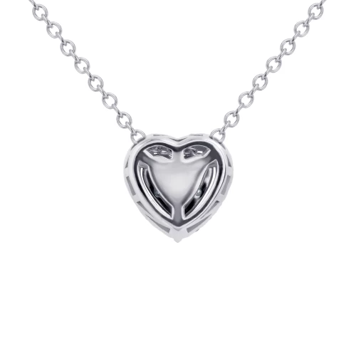 Colier în formă de inimă, aur 18k, diamante naturale 0.08 ct + 0.10 ct, cod 16573LPBD