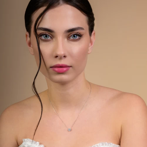 Colier în formă de inimă, aur 18k, diamante naturale 0.08 ct + 0.10 ct, cod 16573LPBD