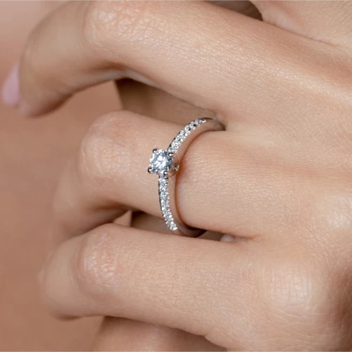 Inel de logodnă 0.30 ct + 0.07 ct, cod 1040